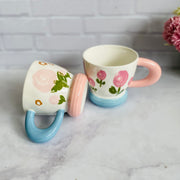 Taza flores rosa