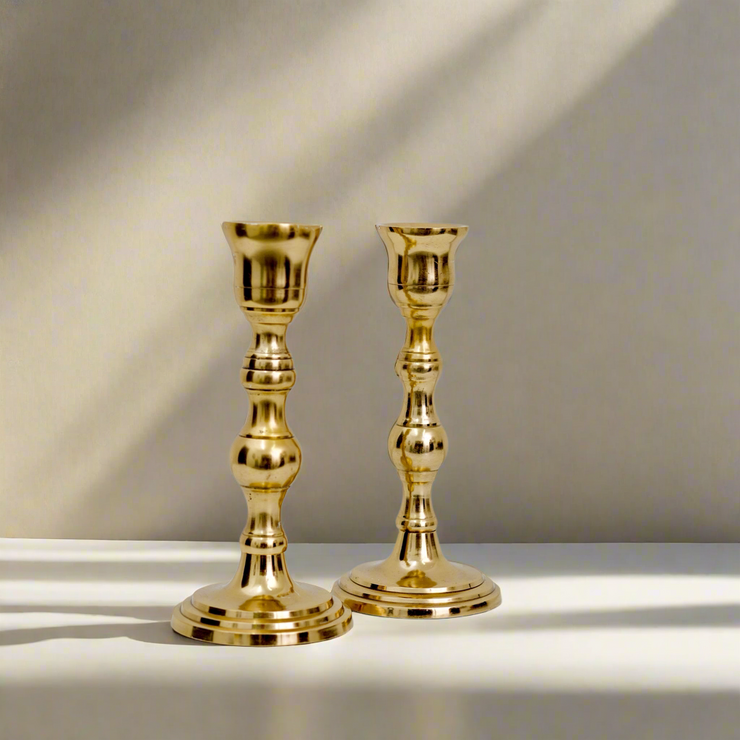 Set de 2 Candelabos Dorados