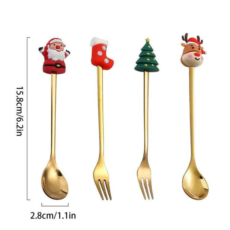 Set de 4 Cucharitas Navideñas