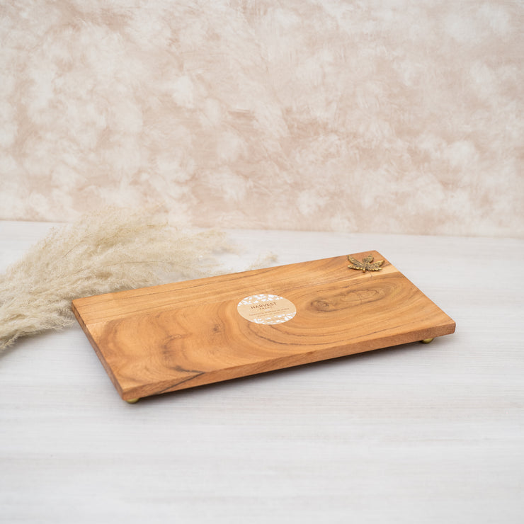 Tabla Rectangular con Hoja dorada