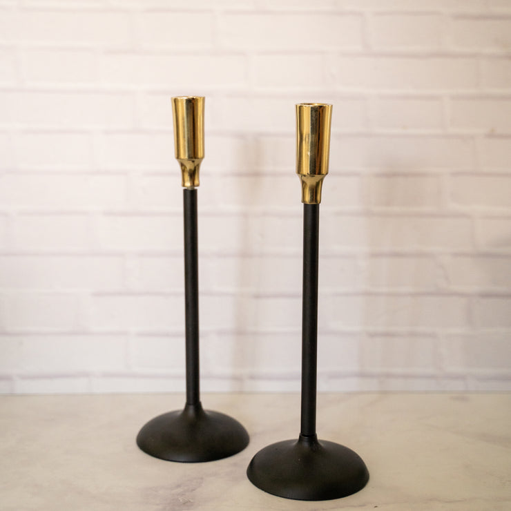 Candelabros Negro & Dorado