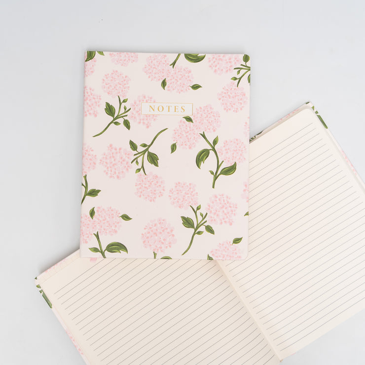 Libreta Hortensias Rosas