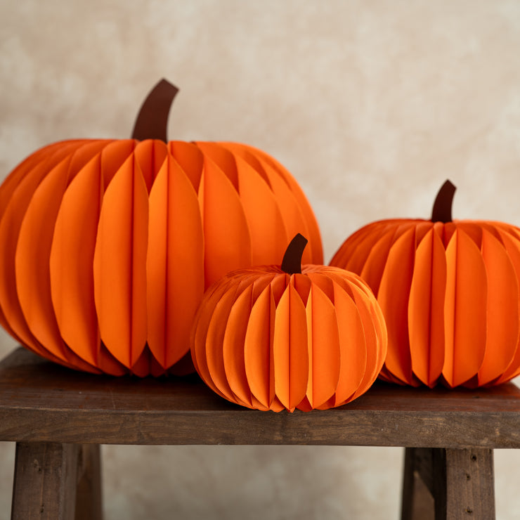 Calabaza Blanca de Panal de Papel Naranja