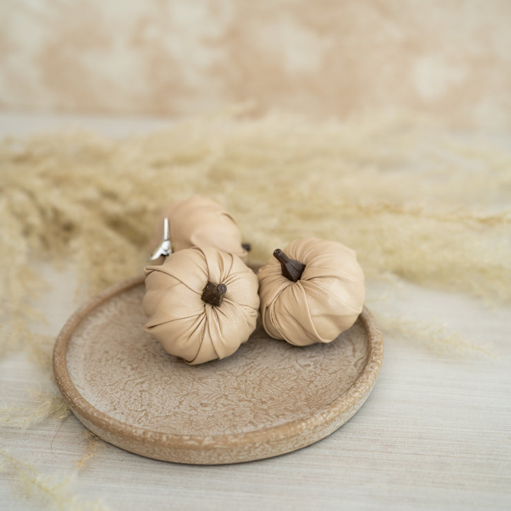 Set de 3 Calabazas Mini Beige Cuerina