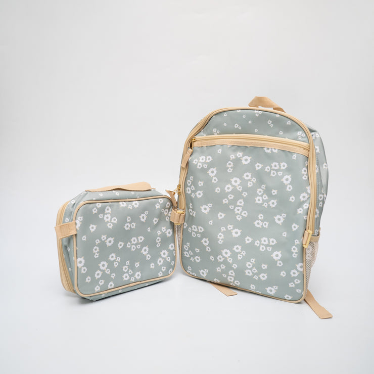 Mochila verde + Lonchera