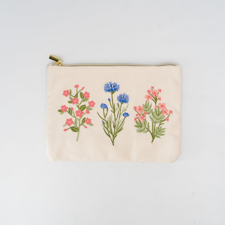 Bolsa Lino Flores Bordadas