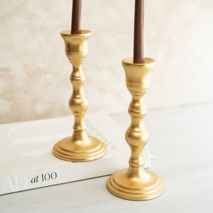 Set de 2 Candelabos Dorados