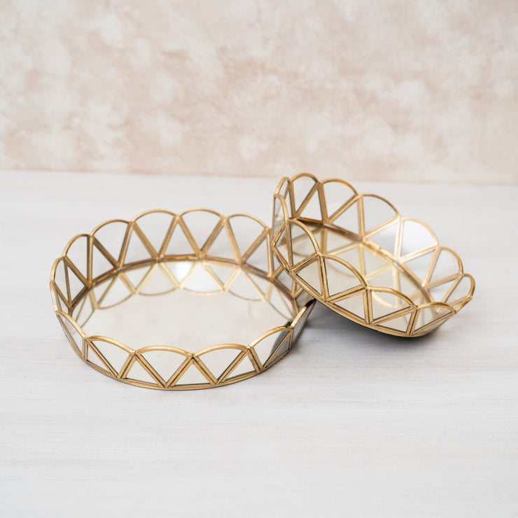 Azafate Dorado Con Espejo - ambientihonduras