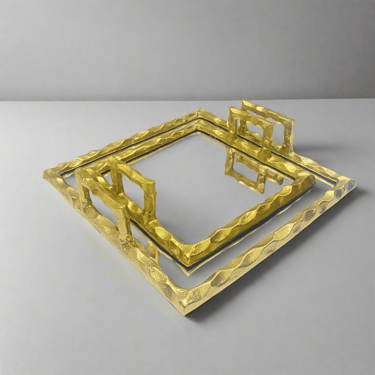 Azafate Dorado Cuadrado - ambientihonduras