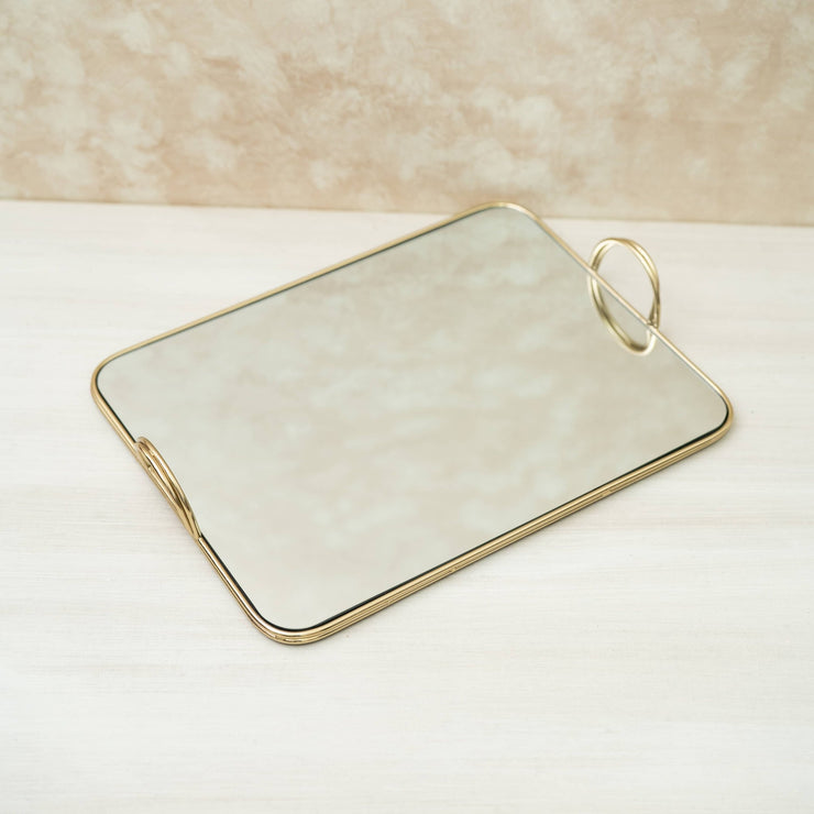 Azafate Espejo Dorado Rectangular - ambientihonduras