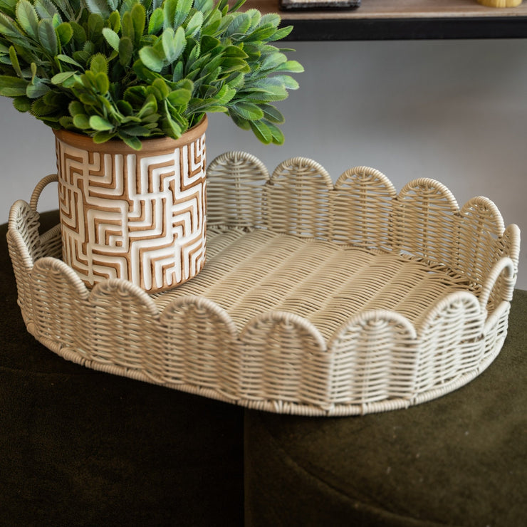 Azafate Mimbre Off White - ambientihonduras