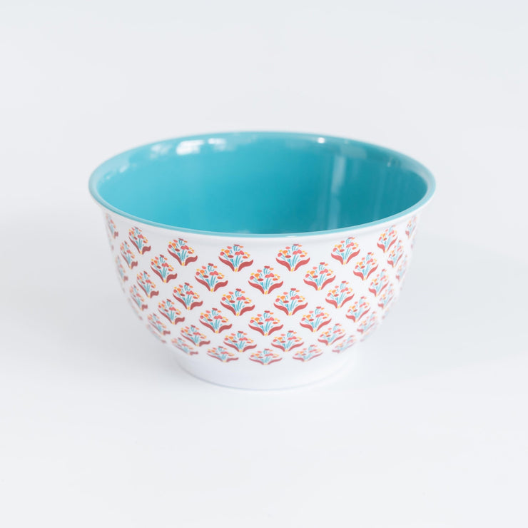 Bowl Melamina Fondo Azul & Flores Rojas - ambientihonduras