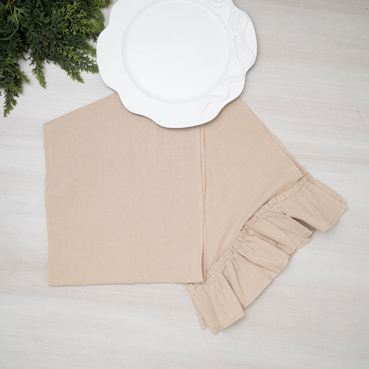 Camino de Mesa Beige con Revuelo - ambientihonduras