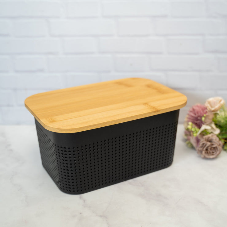 Canasta Negra tapa bambo - ambientihonduras