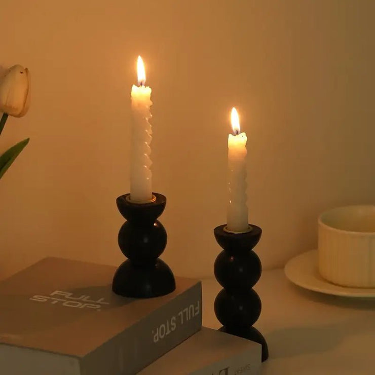Candelabros Espiral Negro - ambientihonduras