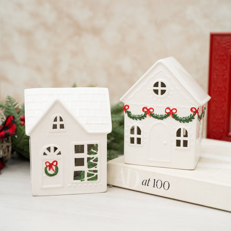 Casita Blanca de Cerámica Decorada - ambientihonduras