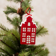 Casita Roja con Blanco de Cerámica - ambientihonduras