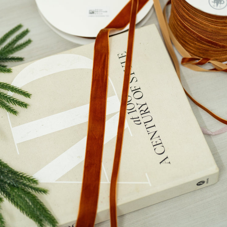 Cinta Velvet Naranja Quemado - ambientihonduras