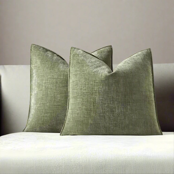 Cojin Verde Olivo Chenille