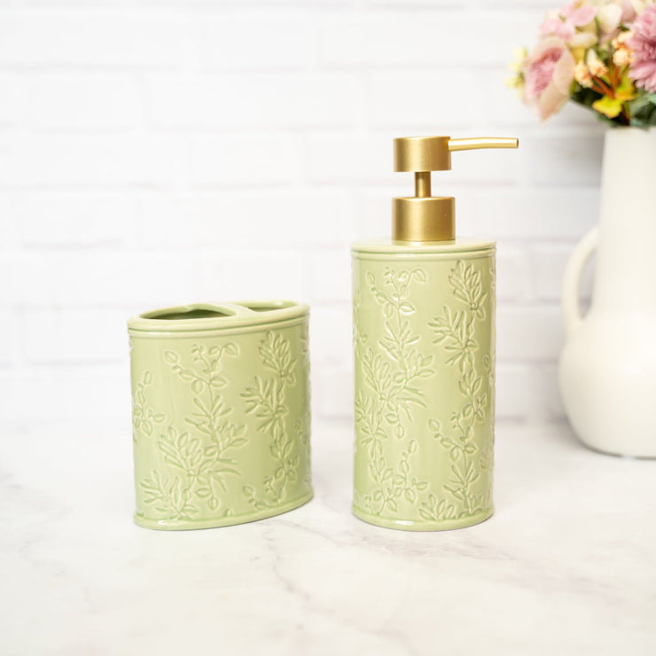 Dispensador + Soporte Para Cepillo Verde - ambientihonduras