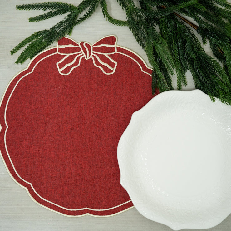 Individual Rojo Bordado - ambientihonduras