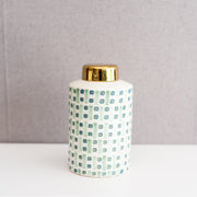 Jarrón Con Tapa Dorada - ambientihonduras