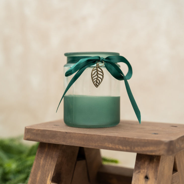 Jarron de Vidrio Verde & Rojo - ambientihonduras