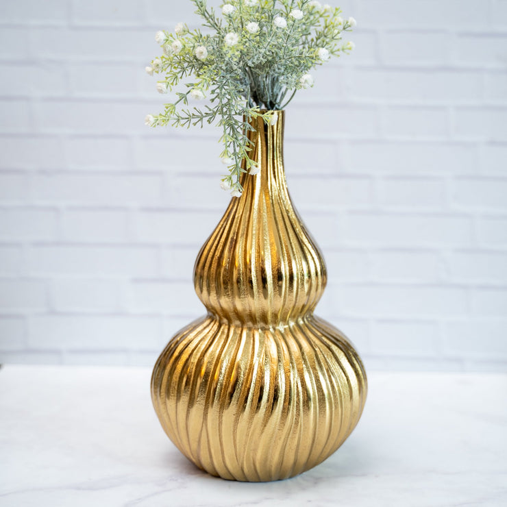 Jarrón Dorado Lineas - ambientihonduras