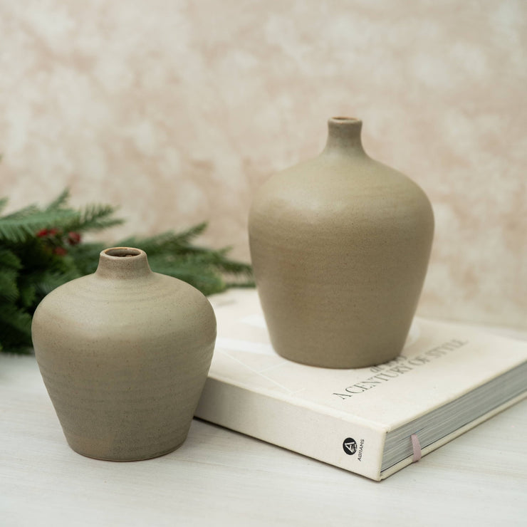 Jarrón Greige Ovalado - ambientihonduras