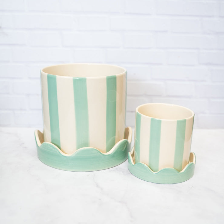 Jarrón líneas verdes - ambientihonduras