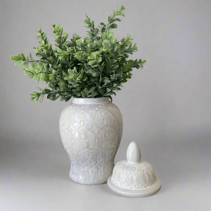 Jarron Texturizado con Tapa - ambientihonduras