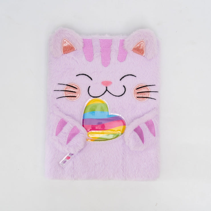 Libreta Felpa Lila Gatita - ambientihonduras