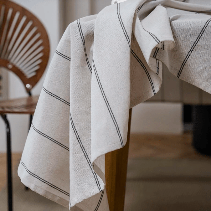 Mantel Ivory Líneas Negras - ambientihonduras