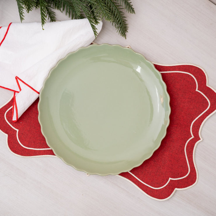 Plato Para Servir Verde Salvia - ambientihonduras