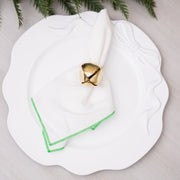 Servilletas Blancas Orilla Verde Bordadas - ambientihonduras