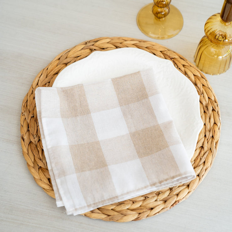Servilletas Cuadriculadas Kakhi - ambientihonduras