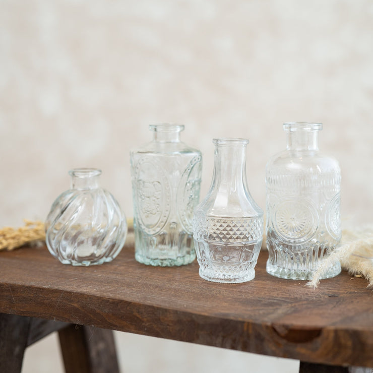 Set de 4 Jarrones Mini Transparente - ambientihonduras