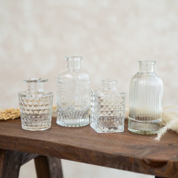 Set de 4 Jarrones Mini Transparente - ambientihonduras
