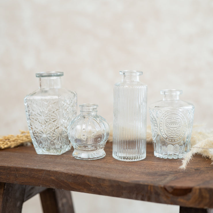 Set de 4 Jarrones Mini Transparente - ambientihonduras