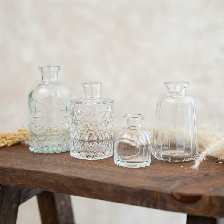 Set de 4 Jarrones Mini Transparente - ambientihonduras