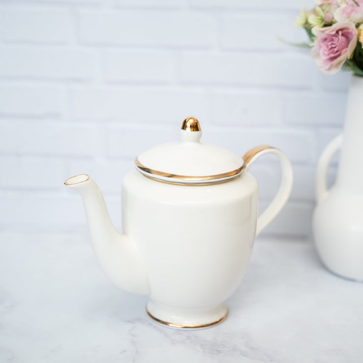 Tetera Blanca líneas doradas - ambientihonduras