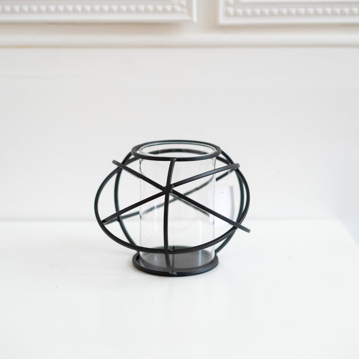 Set de 2 candelabros de rueda negro