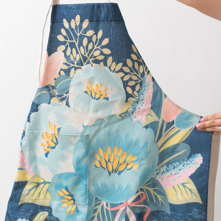 Delantal de flores azul - ambientihonduras